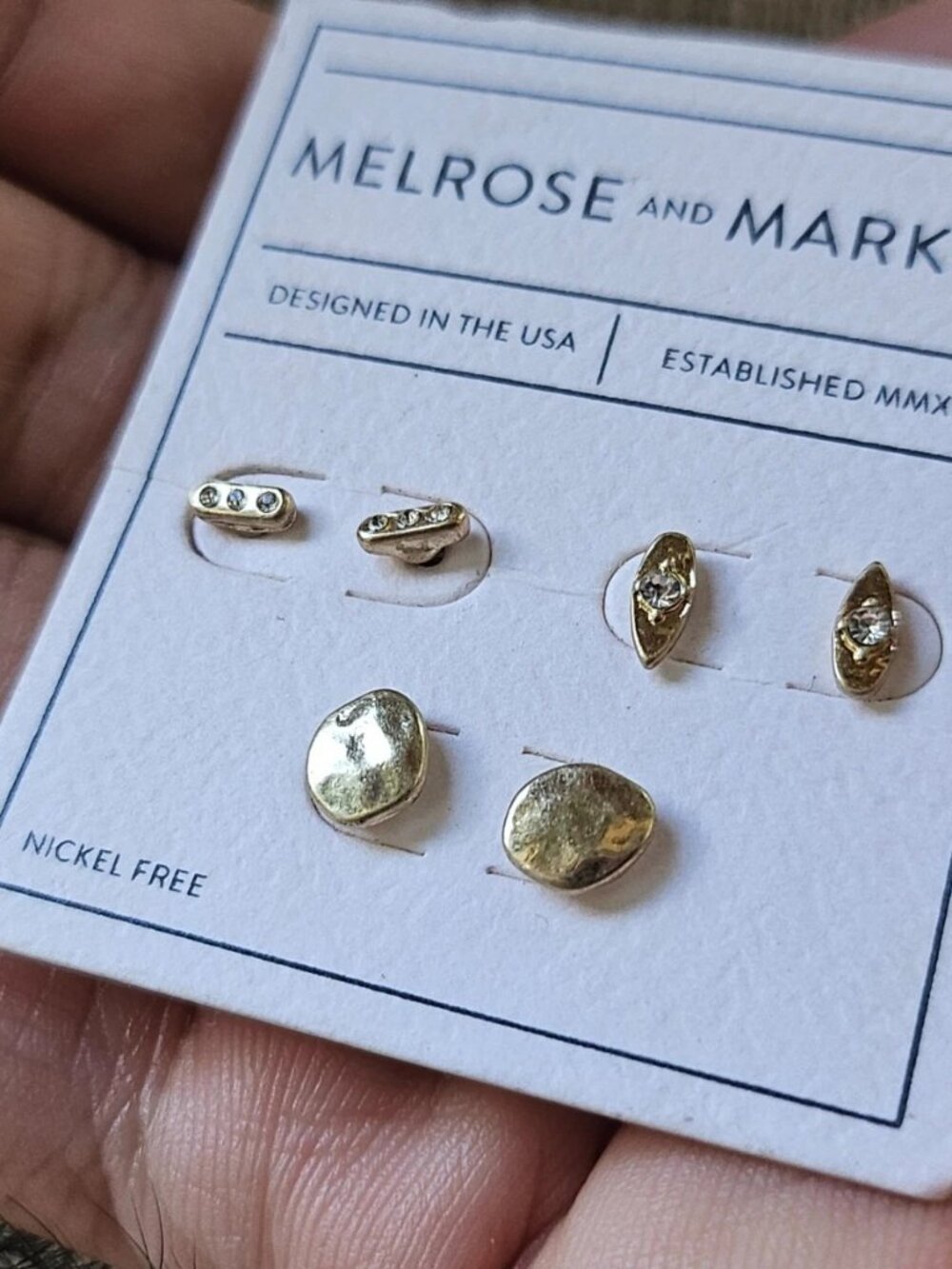 Melrose And Market Earrings Stud Fashion Ear Jewelry Set of 3 Earrings NWT - Picture 6 of 11
